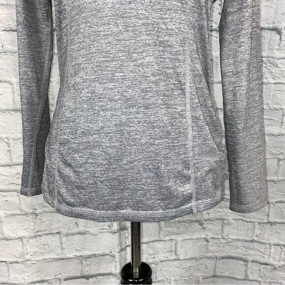 Athletic works Longsleeve scoopneck hi low stripe top w/scrunch sides sz Small - Picture 4 of 12